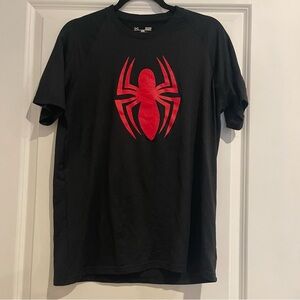 Men’s Under Armour Marvel Spider-Man HeatGear Black Compression Shirt SZ small